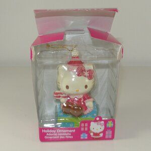 HELLO KITTY Vintage Christmas Decoration Ornament In Original Box Candy Cane
